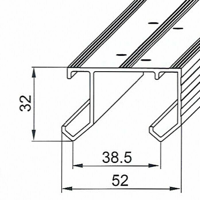 Valcomp by Mantion Schrankschiebetürbeschlag Horus (150 cm, Traglast: 45 kg)