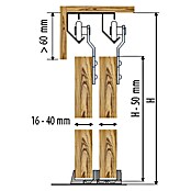 Valcomp by Mantion Schrankschiebetürbeschlag Horus (150 cm, Traglast: 45 kg)