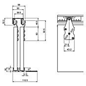 Valcomp by Mantion Schrankschiebetürbeschlag Horus (150 cm, Traglast: 45 kg)