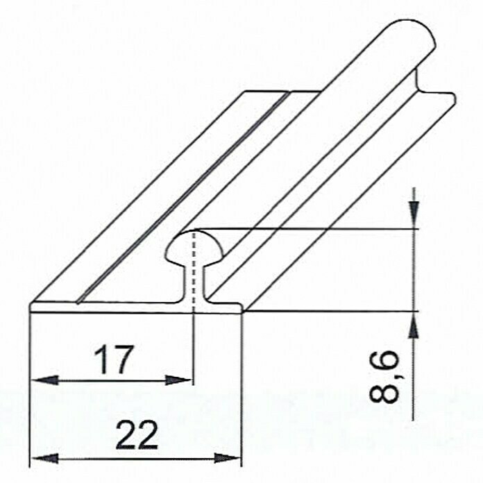 Valcomp by Mantion Schrankschiebetürbeschlag Ares 2 (150 cm, Traglast: 70 kg)