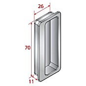 Valcomp by Mantion Školjkasti ročaj  (Do x Š x V: 11 x 26 x 70 mm, Zunanje dimenzije: 32 x 75 mm, Srebrna) | 4575 - Schiebetürbeschläge, Zubehör | GADD - Fronten | GAD - Regale | GA - Leimholz / Regale | G - Holz/Bauelem | BAUHAUS