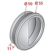 Valcomp by Mantion Školjkasti ročaj  (Ø x Do: 50 x 11 mm, Črna) | 4575 - Schiebetürbeschläge, Zubehör | GADD - Fronten | GAD - Regale | GA - Leimholz / Regale | G - Holz/Bauelem | BAUHAUS