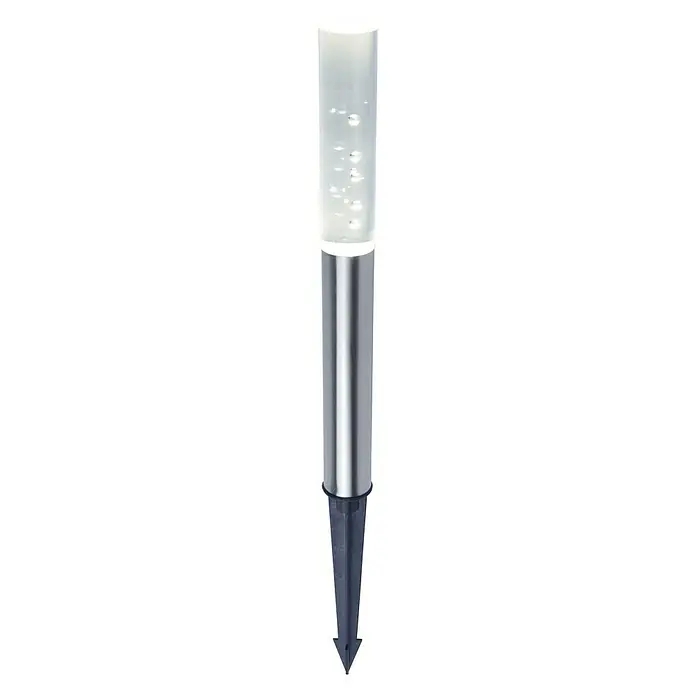 Lutec Estaca solar Burbuja -  - Lámpara de jardín de acero inoxidable con cilindro transparente y punta de tierra para uso exterior.