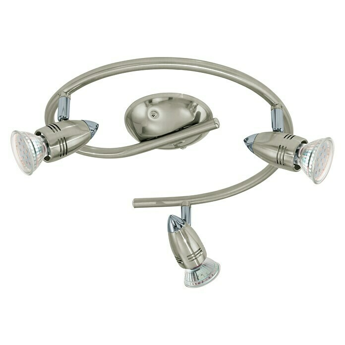 Eglo LED-Deckenstrahler MAGNUM-LED (9 W, L x B x H: 25,5 x 0 x 295 cm, Nickel-matt/Chrom, 3 Stk.) | BAUHAUS