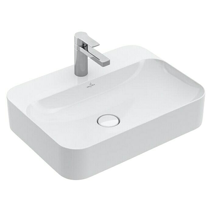 Villeroy & Boch Finion Aufsatzwaschbecken (60 x 44,5 cm, Mit schmutzabweisender Glasur, Ohne Überlaufloch, Keramik, Weiß)