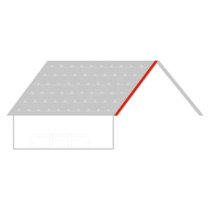 Metdach Kantenwinkel Schürze - Rot, 100 x 10 cm, Stahl - Anwendungsbeispiel