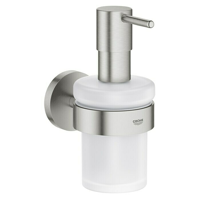 Grohe Essentials SeifenspenderMit Halterung, Supersteel, Matt Front View