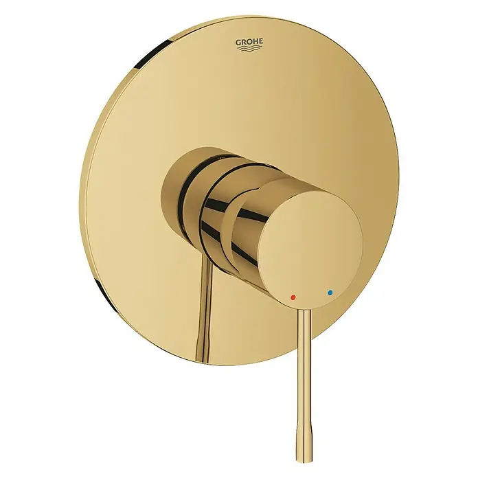 Grohe Essence UP-Brausearmatur - Cool Sunrise, Glänzend - Ein luxuriöser, goldener Grohe Duschmischer mit Temperaturregler für ein elegantes Badezimmerdesign.