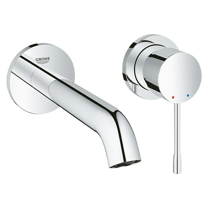 Grohe Essence Wand-Waschtischarmatur M2-Loch, Chrom, Glänzend Front View