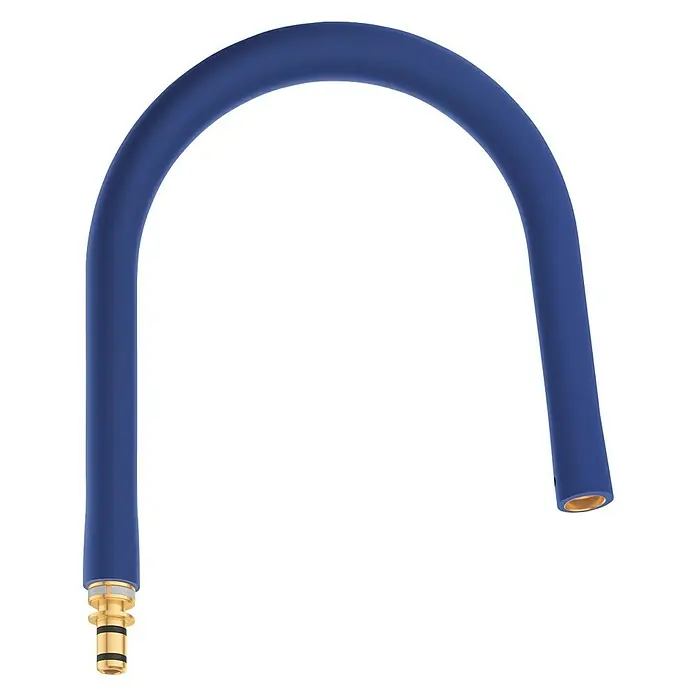 Grohe Essence Schlauchauslauf GrohFlex - Blau, Silikon - Blauer Wasserhahn-Auslauf in U-Form mit Messinganschluss, ideal für Küchen und Badezimmer. Ein stilvolles und praktisches Detail für jedes Waschbecken.
