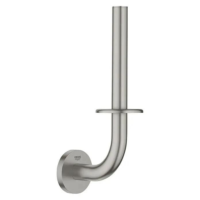Grohe Essentials Reserve Papierrollenhalter - Supersteel, Matt - Ein moderner Grohe Essentials Toilettenpapierhalter aus gebürstetem Edelstahl. Praktisch und stilvoll für jedes Badezimmer.