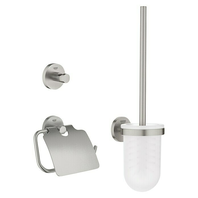 Grohe Essentials WC-Set 3in13 -tlg., Supersteel, Matt Front View