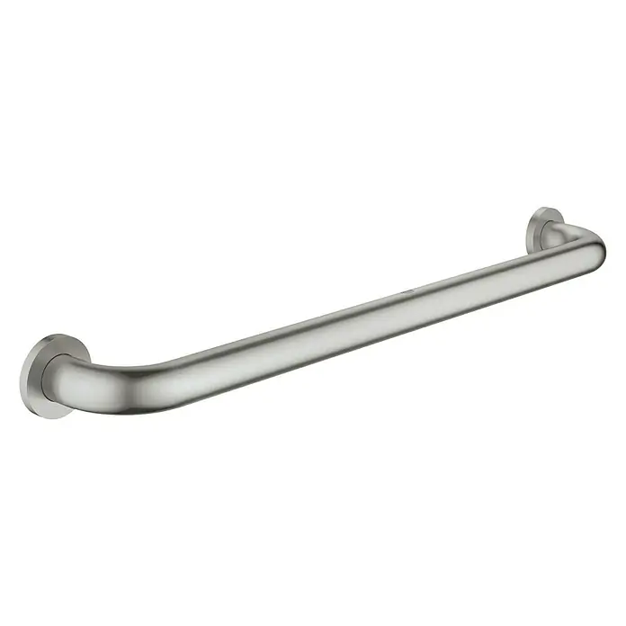 Grohe Essentials Wannengriff - Breite: 65,7 cm, Supersteel, Matt - Silberner Haltegriff zur Unterstützung und Sicherheit im Badezimmer, ideal für ältere Menschen oder Personen mit eingeschränkter Mobilität.