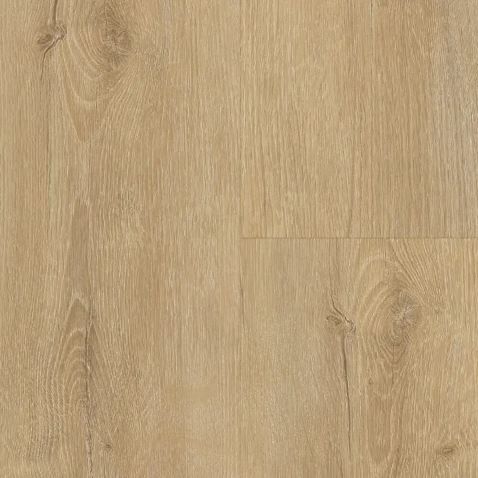 b!design Vinylboden Rigid Maxi - Ashton Eiche, Landhausdiele, 1.220 x 228 x 4,8 mm - Nahaufnahme eines Laminatbodens in Holzoptik, der die natürliche Maserung und die warmen Farbtöne des Materials hervorhebt.
