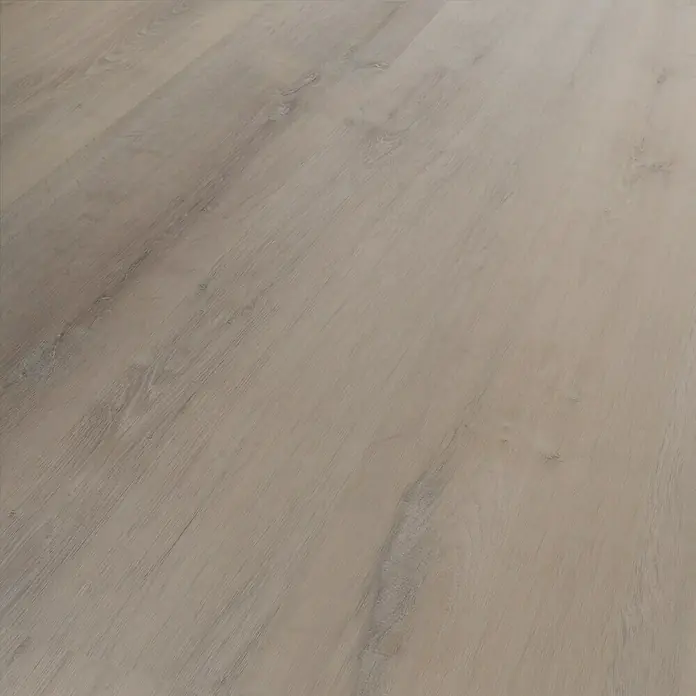 b!design Vinylboden Maxi - Sherwood Eiche, Landhausdiele, 1.210 x 220 x 4,2 mm - Ein modernes Bild eines Holzfußbodens, das die natürliche Maserung und die helle Farbgebung des Laminats betont.