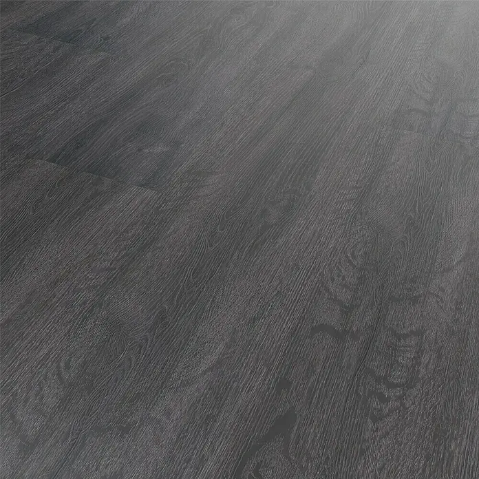 b!design Vinylboden Rigid Maxi - Raiders Eiche, Landhausdiele, 1.220 x 228 x 4,8 mm - Dunkler Holzbodenbelag mit Maserung für ein stilvolles Interieur. Robuste und pflegeleichte Oberfläche für Wohn- und Gewerberäume.
