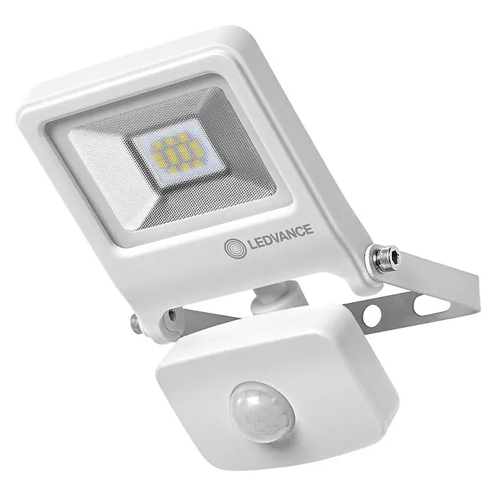 Ledvance LED-Sensor-Strahler Endura - 10 W, L x B x H: 16,8 x 10,8 x 6,3 cm, IP44 - LEDVANCE LED-Außenstrahler mit Bewegungsmelder in Weiß, ideal für die Beleuchtung von Gärten und Wegen. Robust und energieeffizient.