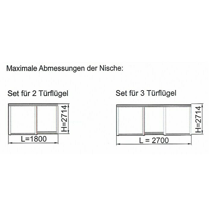 Valcomp by Mantion Okovje za drsna vrata za omaro Ares 3  (1.800 mm, Nosilnost izdelka: 70 kg) | 4575 - Schiebetürbeschläge, Zubehör | GADD - Fronten | GAD - Regale | GA - Leimholz / Regale | G - Holz/Bauelem | BAUHAUS