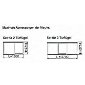 Valcomp by Mantion Okovje za drsna vrata za omaro Ares 3  (1.800 mm, Nosilnost izdelka: 70 kg) | 4575 - Schiebetürbeschläge, Zubehör | GADD - Fronten | GAD - Regale | GA - Leimholz / Regale | G - Holz/Bauelem | BAUHAUS
