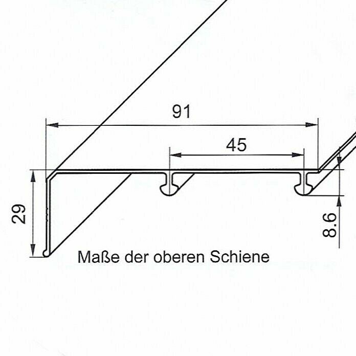 Valcomp by Mantion Okovje za drsna vrata za omaro Ares 3  (1.800 mm, Nosilnost izdelka: 70 kg) | 4575 - Schiebetürbeschläge, Zubehör | GADD - Fronten | GAD - Regale | GA - Leimholz / Regale | G - Holz/Bauelem | BAUHAUS