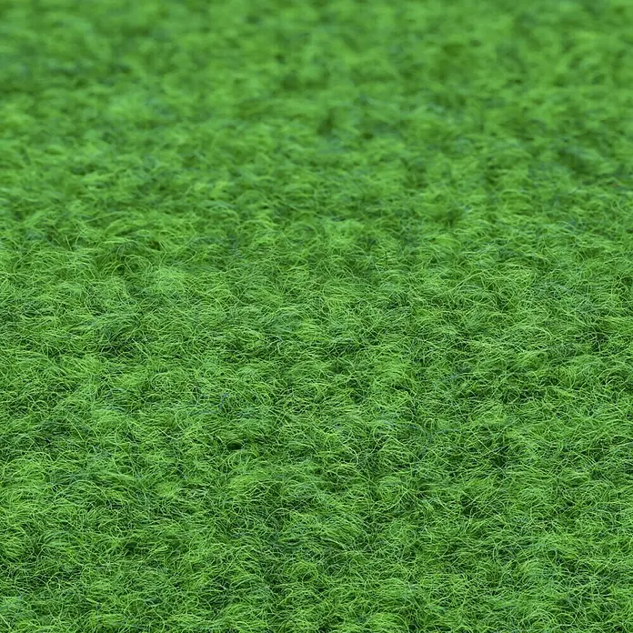 Rasenteppich Meterware Hockey - Breite: 400 cm, Grün, Mit Drainagenoppen - Nahaufnahme von einem grünen Teppich.