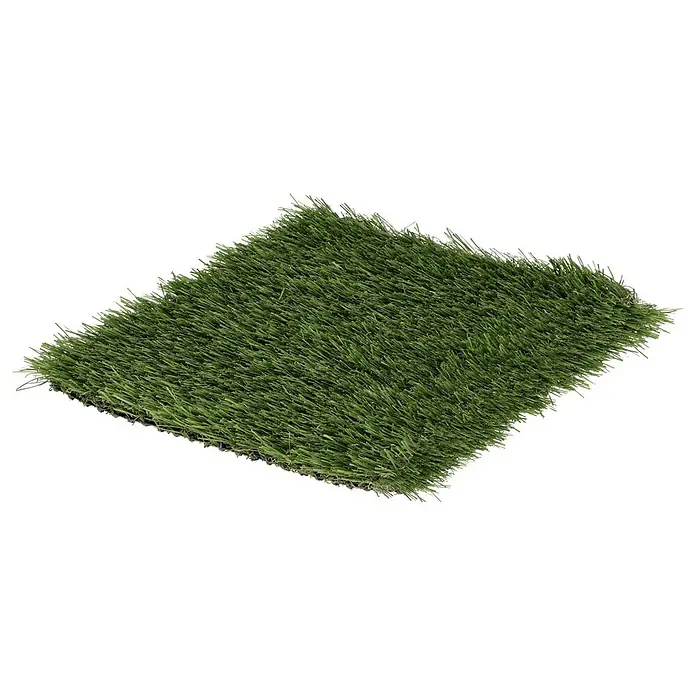 Kunstrasen Meterware Koh Samui - Breite: 400 cm, Grün, Mit Drainagenoppen - Ein Stück Kunstrasen mit einer realistischen grünen Farbe und einer dichten Textur, ideal für den Garten oder den Balkon.