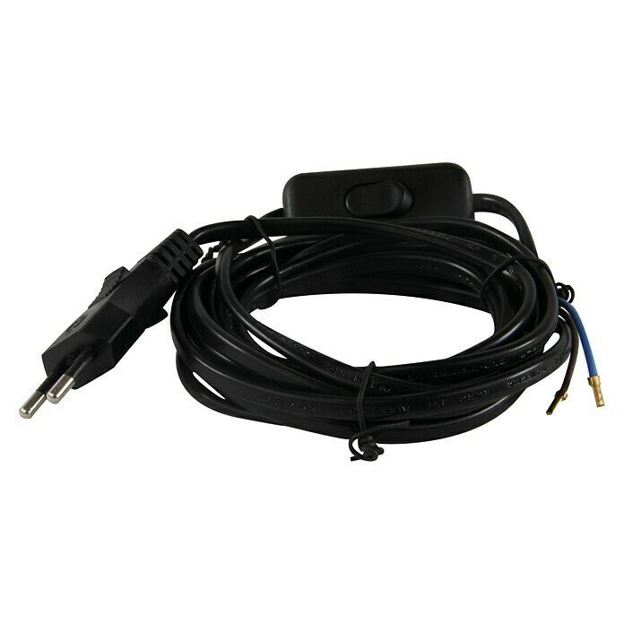 Cable Euro (3 m, H03VVH2-F2x0,75, Negro)
