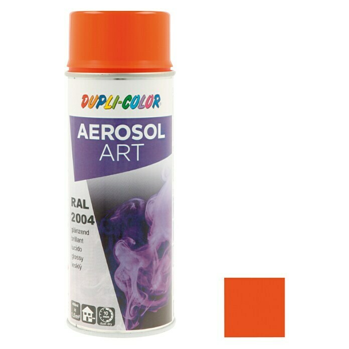 Dupli-Color Aerosol Art Sprayverf RAL 2004 (Glanzend, 400 ml, Zuiver oranje)
