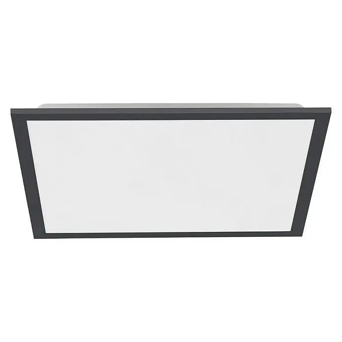 Just Light LED-Panel - 28 W, L x B x H: 45,5 x 45,5 x 6,6 cm, Schwarz - Moderne rechteckige Deckenleuchte in Grau und Weiß. Sie spendet helles, gleichmäßiges Licht und passt gut in moderne Wohnräume.