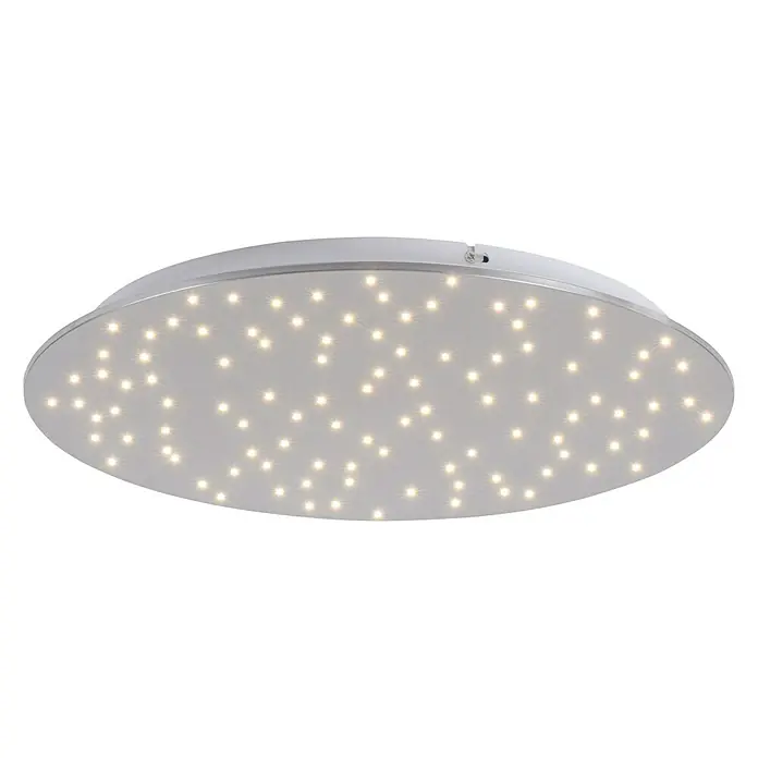 Just Light LED-Panel rund - 18 W, Ø x H: 480 mm x 4 cm, Weiß - Elegante LED-Deckenleuchte in Silber mit Sternenhimmel-Optik. Ideal für stimmungsvolle Beleuchtung in jedem Raum.