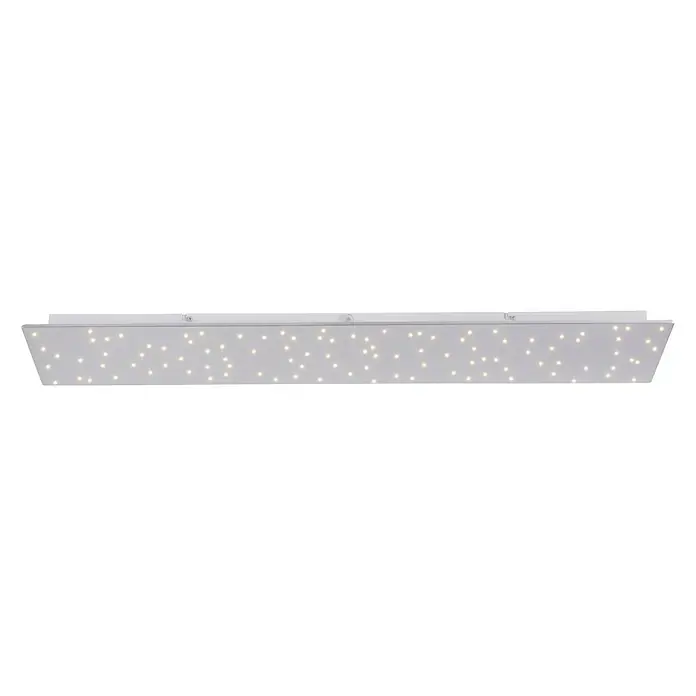 Just Light LED-Panel - 18 W, L x B x H: 100 x 25 x 4 cm, Weiß - Moderne LED-Deckenleuchte in Weiß mit Sternenmuster für stimmungsvolle Beleuchtung. Ideal für Wohn- und Schlafbereiche.