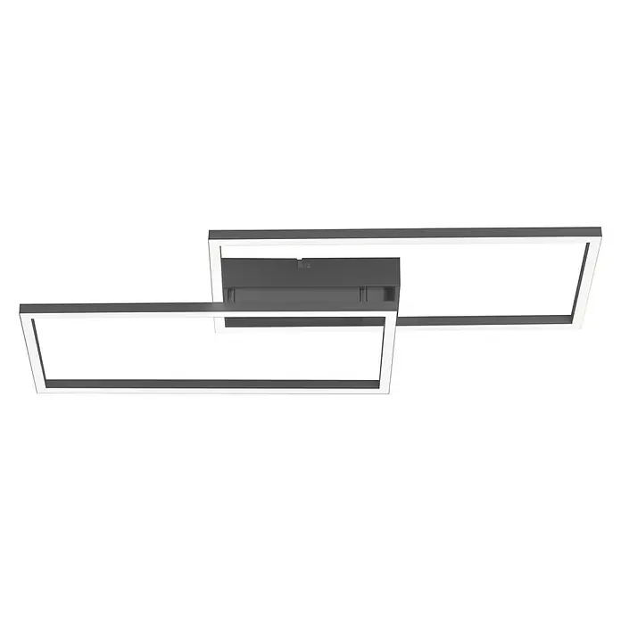 Just Light LED-Deckenleuchte Iven - 30 W, L x B x H: 61 x 33 x 7 cm, Schwarz - Moderne LED-Deckenleuchte mit verschlungenem Design für stilvolle Beleuchtung. Zeitgemäß und energieeffizient.