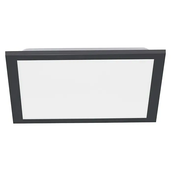 Just Light LED-Panel - L x B x H: 29,5 x 29,5 x 6 cm, Schwarz - Moderne Deckenleuchte mit rechteckigem Design. Die Leuchte hat einen schwarzen Rahmen und eine weiße, diffuse Lichtfläche für eine angenehme Ausleuchtung.