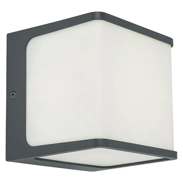 LUTEC QUBO LED Außenwandleuchte – 9,5W, 650 Lumen, Warmweiß 3000K, Anthrazit, Aluminium. Für Terrasse, Haustür, Hof