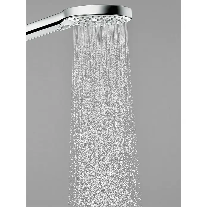Hansgrohe Handbrause Raindance Select S 120 3jet - Anzahl Funktionen: 3 Stk., Durchmesser: 12,5 cm, Chrom - Ein glänzender Duschkopf mit Wasserstrahlen, die für ein erfrischendes Duscherlebnis sorgen. Perfekt für moderne Badezimmer.