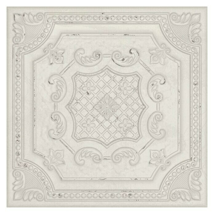 Wandfliese Luxus White Tin (20,1 x 20,1 cm, Weiß, Matt)