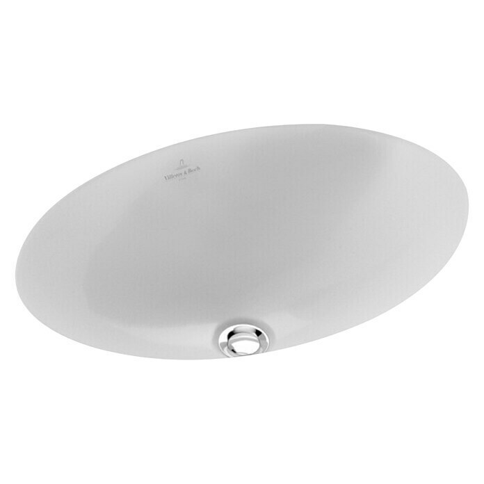 Villeroy & Boch Loop+Friends Unterbauwaschbecken (48,5 x 32,5 cm, Mit schmutzabweisender Glasur, Hahnloch: Ohne, Mit Überlauf, Weiß)