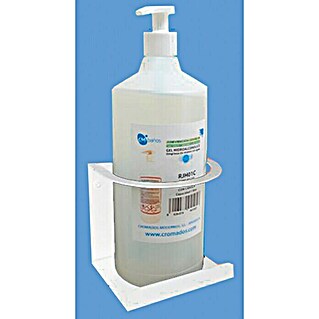 CM Baños Soporte de pared para dispensador de desinfectante hidroalcohólico (Blanco, Apto para: Desinfectantes)