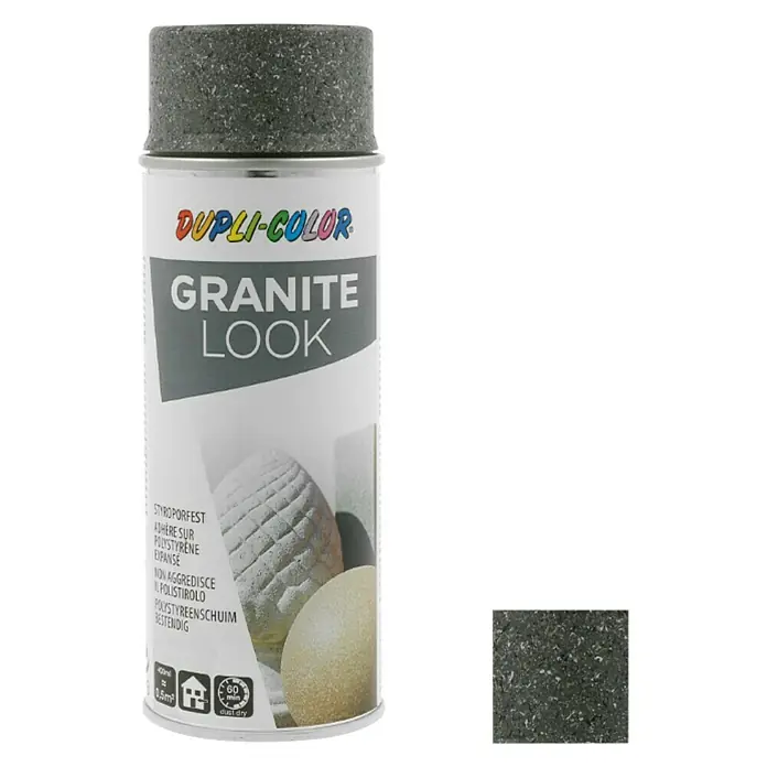 Dupli-Color Effect Pintura decorativa en spray - Gris, Mate, 400 ml - Spray Dupli-Color Granite Look. Para poliestireno expandido, poliestireno y muchos otros materiales. Crea un efecto granito decorativo.