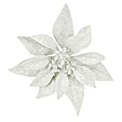 Christbaumschmuck Blume mit Clip Weiß (Weiß, Kunststoff, 1 Stk.)