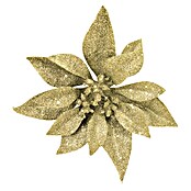 Christbaumschmuck Blume mit Clip Gold (Gold, Kunststoff, 1 Stk.)