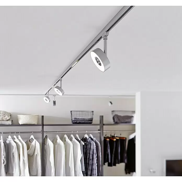 Paulmann URail LED-Spot Circle - 5 W, Chrom matt, Warmweiß - Stimmungsaufnahme