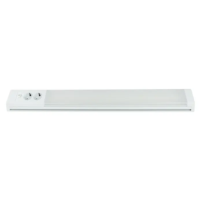 Ritter Leuchten LED-Unterbauleuchte Penta - L x B x H: 76 x 8,5 x 8 cm, Lichtfarbe: Neutralweiß, 15 W - Weiße Unterbauleuchte mit zwei Steckdosen und einem Schalter, ideal für die Montage unter Schränken und Regalen zur zusätzlichen Beleuchtung.