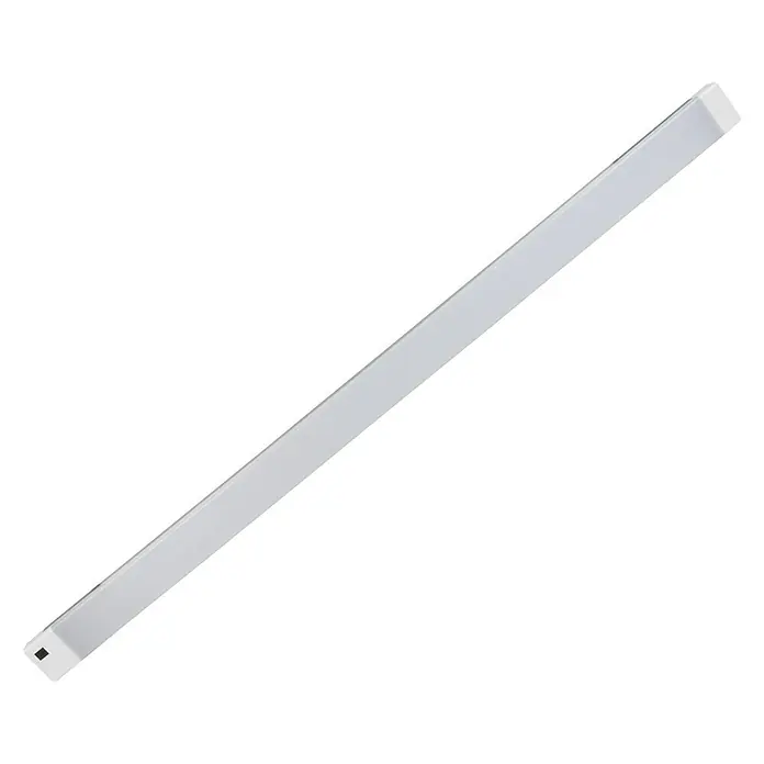 Ritter Leuchten LED-Unterbauleuchte Multi Senso - 10 W, Länge: 60 cm - Das Bild zeigt eine schlichte, weiße LED-Unterbauleuchte mit klaren Linien, die sich ideal für moderne Küchen eignet.