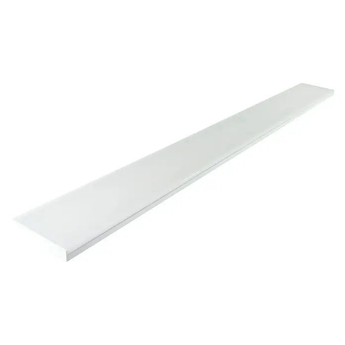Ritter Leuchten LED-Deckenleuchte Office Light - 48 W, L x B x H: 120 x 12 x 4,3 cm, Weiß, Tageslichtweiß - Ein weißes, rechteckiges Regalbrett wird auf einem schwarzen Hintergrund dargestellt, schlicht und elegant im Design.