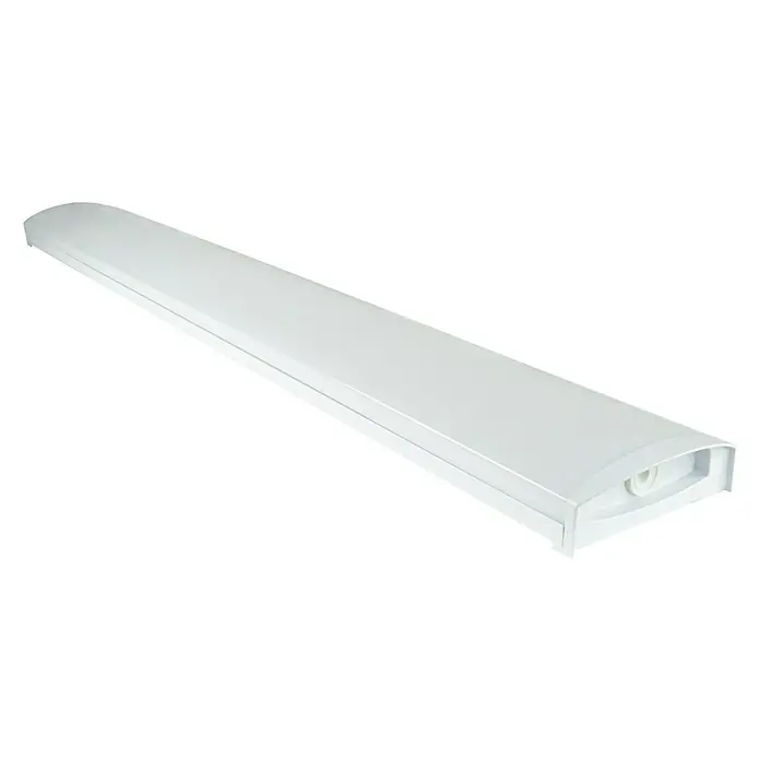 Ritter Leuchten Bürobeleuchtung DimLED - Länge: 119,4 cm, Neutralweiß - Nahaufnahme einer LED-Röhrenleuchte, die ein schlankes, weißes Design aufweist und sich perfekt für moderne Innenräume eignet.