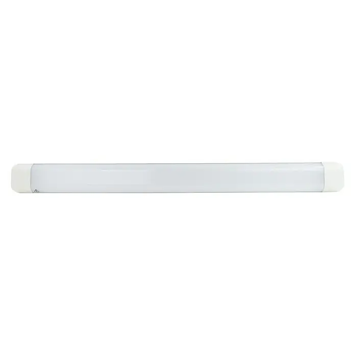Ritter Leuchten LED-Deckenleuchte Flux - Silber, L x B x H: 120 x 11 x 3,5 cm - Eine weiße LED-Röhrenleuchte mit abgerundeten Enden, ideal für eine helle und effiziente Beleuchtung in verschiedenen Umgebungen.