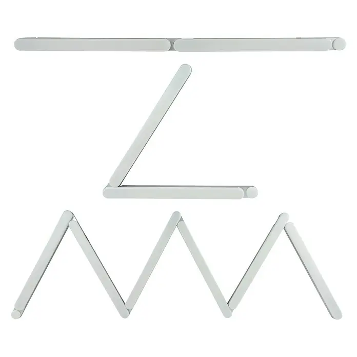 Ritter Leuchten LED-Unterbauleuchte FlexLight Add On - 3,4 W, Länge: 32,4 cm, Warmweiß - Eine Nahaufnahme einer abstrakten geometrischen Form, die aus weißen Stäben auf schwarzem Hintergrund besteht.