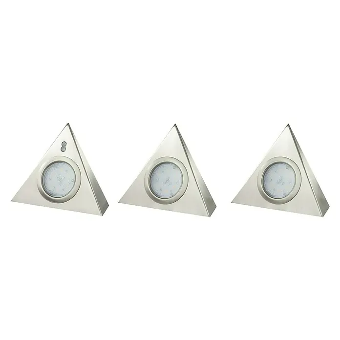 Ritter Leuchten LED-Unterbauleuchten-Set Triangle - L x B x H: 13,5 x 5 x 12 cm, 7,5 W, Silber - Dreieckige LED-Unterbauleuchten mit modernem Design und energieeffizienter Beleuchtung für eine stilvolle Küchenumgebung.