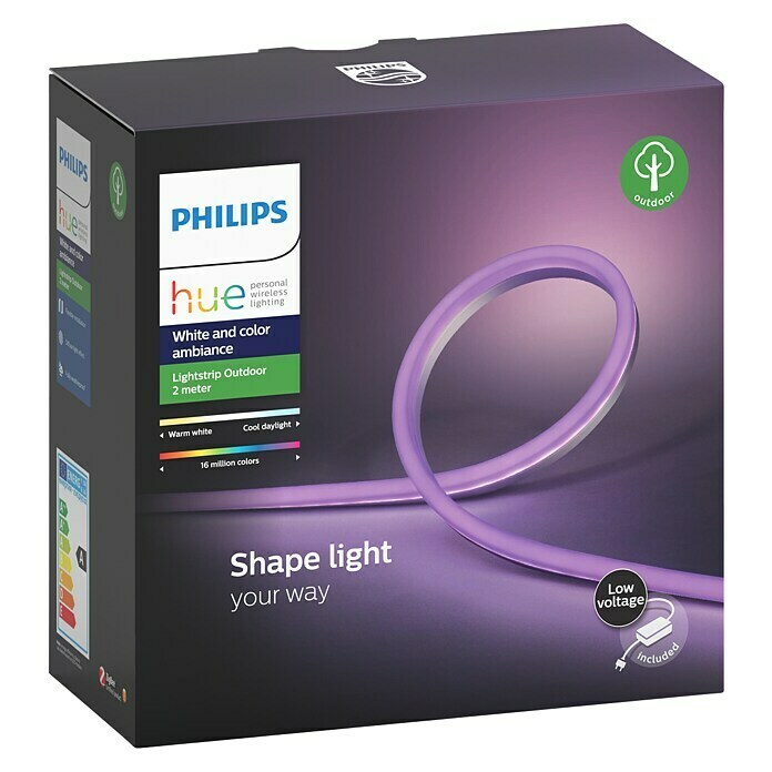 Philips Hue LED-Band Outdoor2 m, RGBW, 19 W Front View